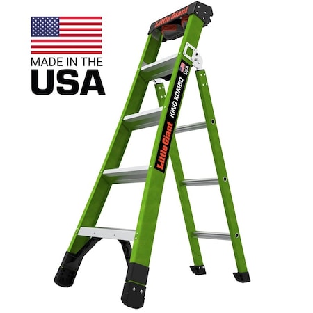 Little Giant Ladders Little Giant King Kombo 5 ft. H Fiberglass Multi-Position Ladder Type IAA 375 lb. capacity 13905-002